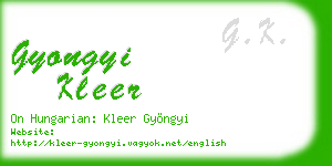 gyongyi kleer business card